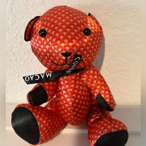 Conrad Macoa Red and Black Patterned Teddy Bear!